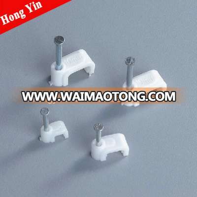 Flat Steel Nail Plastic Cable Clip Wall Nail Cable Clips