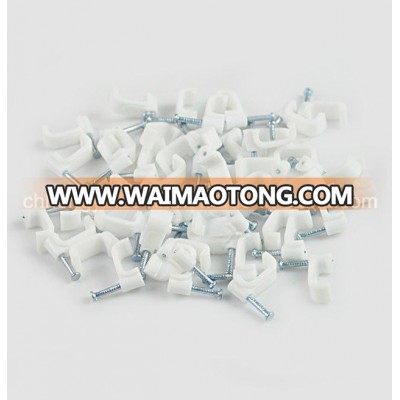 Hy-F- 5mm High-Carbon Steel Nail Flat Plastic Cable Clip