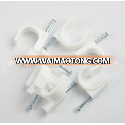 Hy-R-22 Circle Plastic Cable Clip with Nail 2.9*43