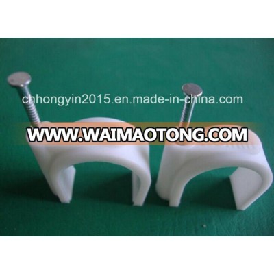 Hy-R-25 Circle Plastic Cable Clips with Nail 3.2*50